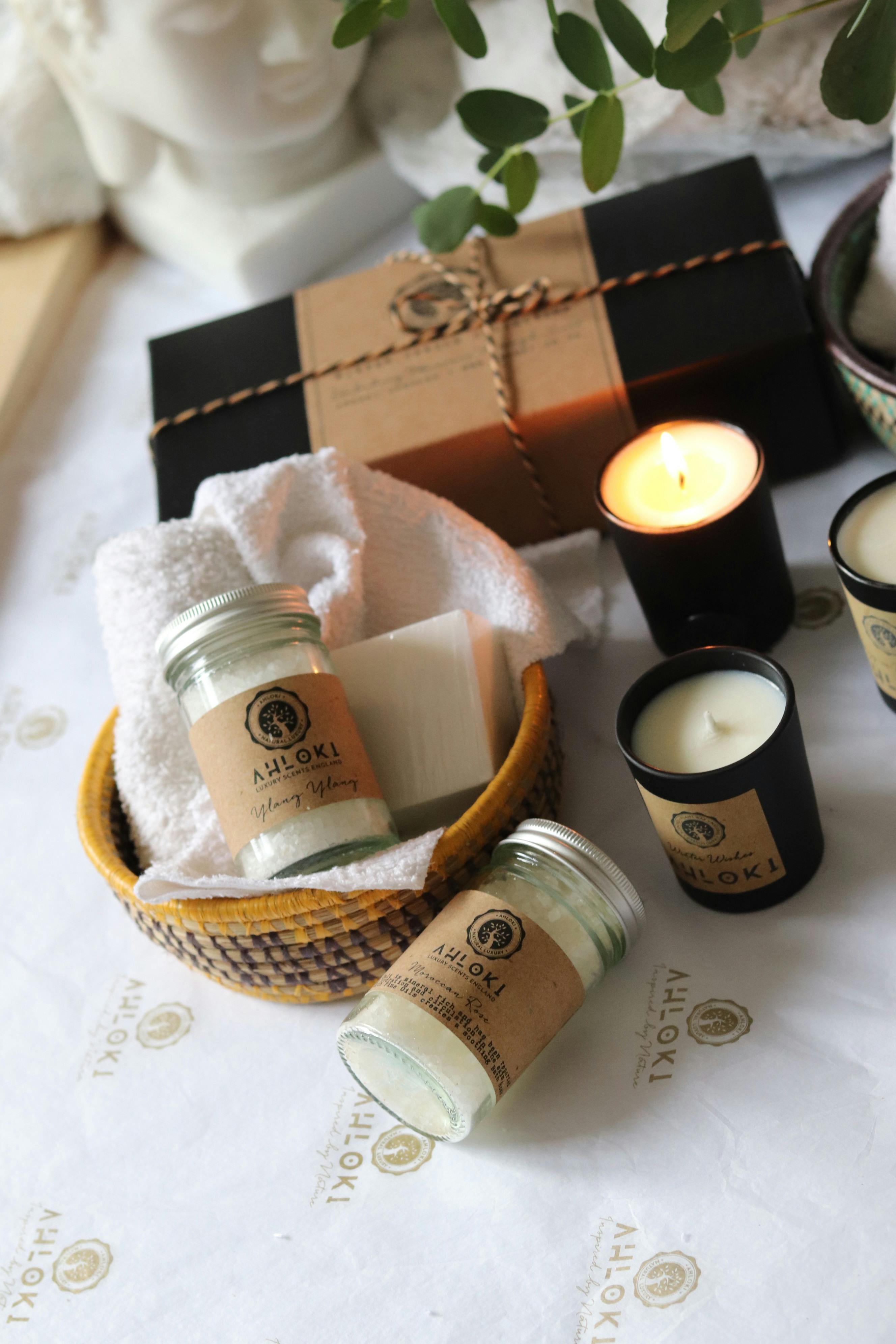 Giftwares — candles diffusers and gift boxes beautifully arranged
